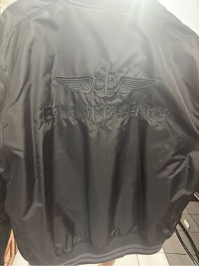 Breitling Black Embroidered Logo Bomber Jacket